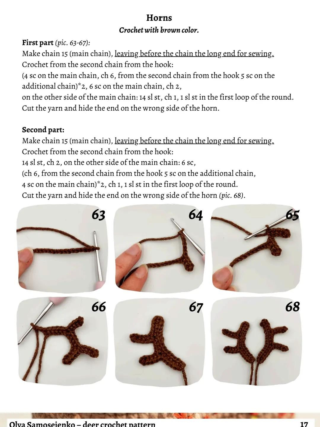 Crochet Pattern for Charming Deer with Floral Embroidery