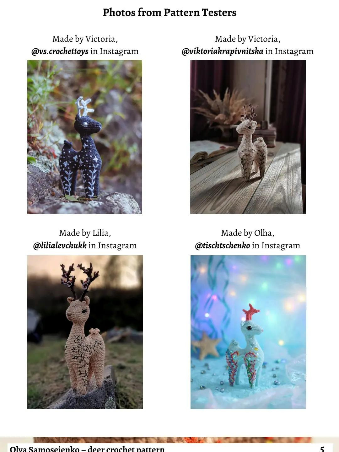 Crochet Pattern for Charming Deer with Floral Embroidery