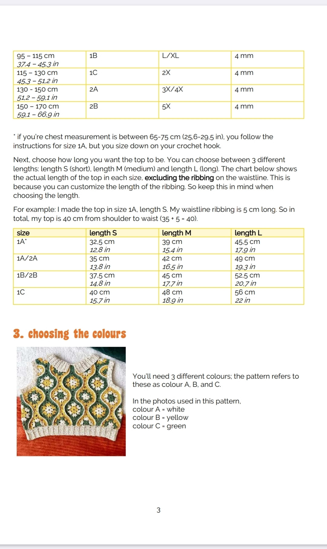 Crochet Pattern for Colorful Ada Top in Sizes XS-5X