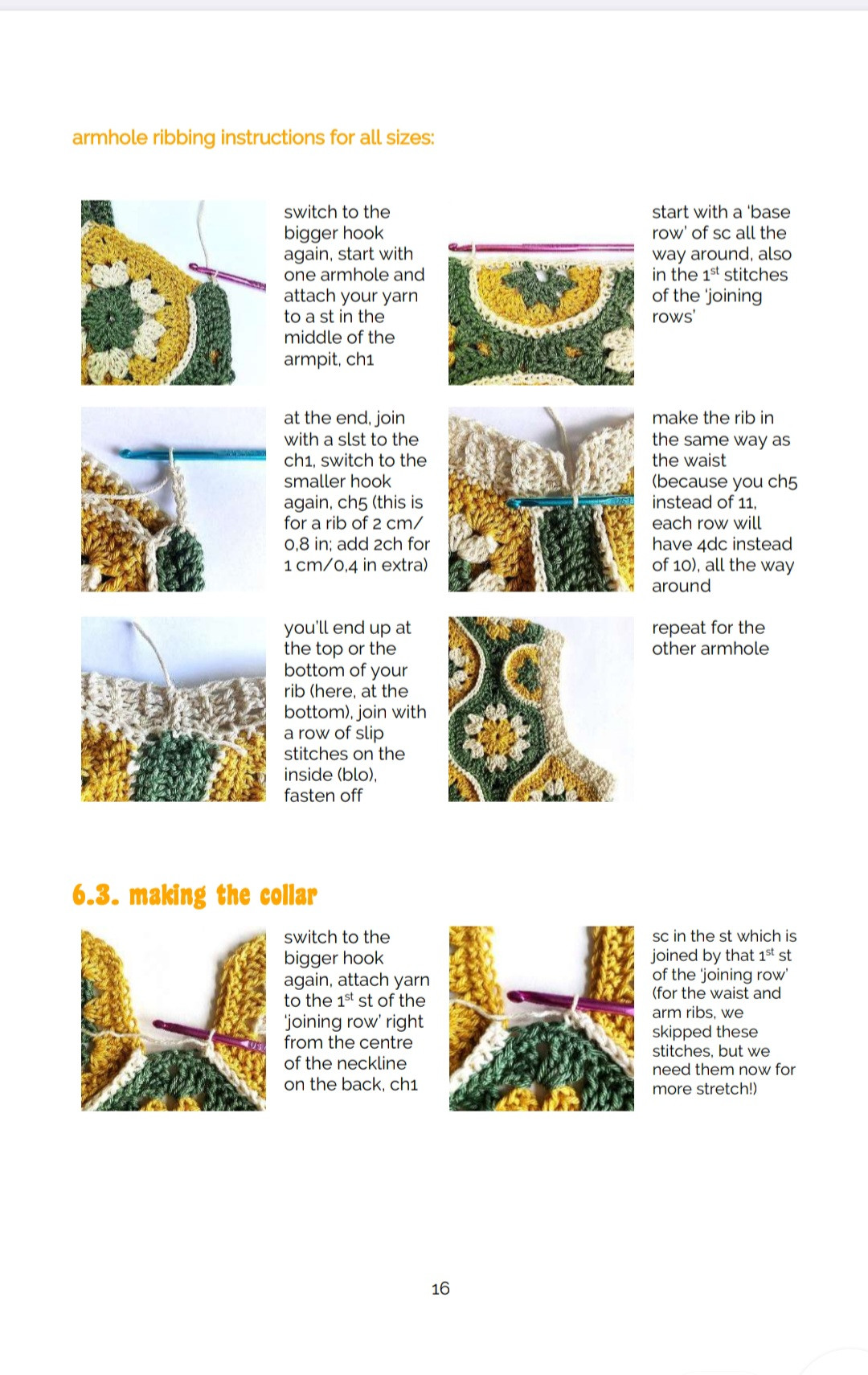 Crochet Pattern for Colorful Ada Top in Sizes XS-5X