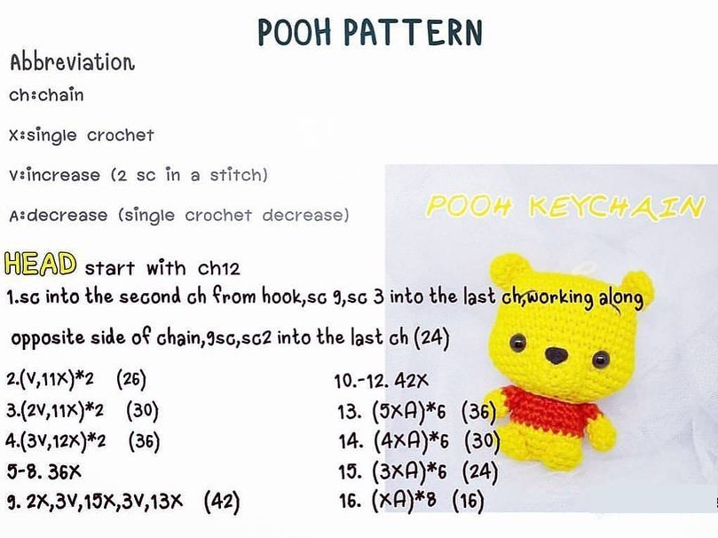 Crochet Pattern for Cute Bear Amigurumi Toy