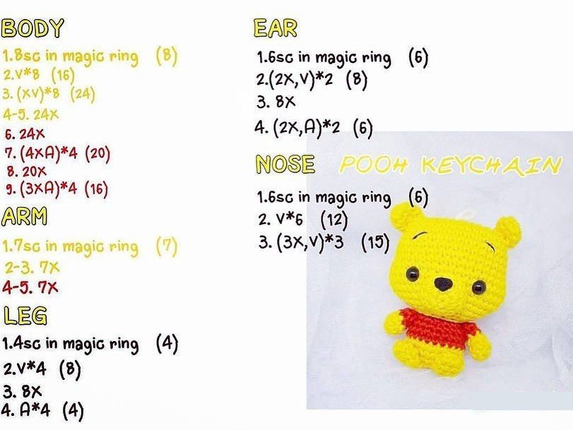 Crochet Pattern for Cute Bear Amigurumi Toy