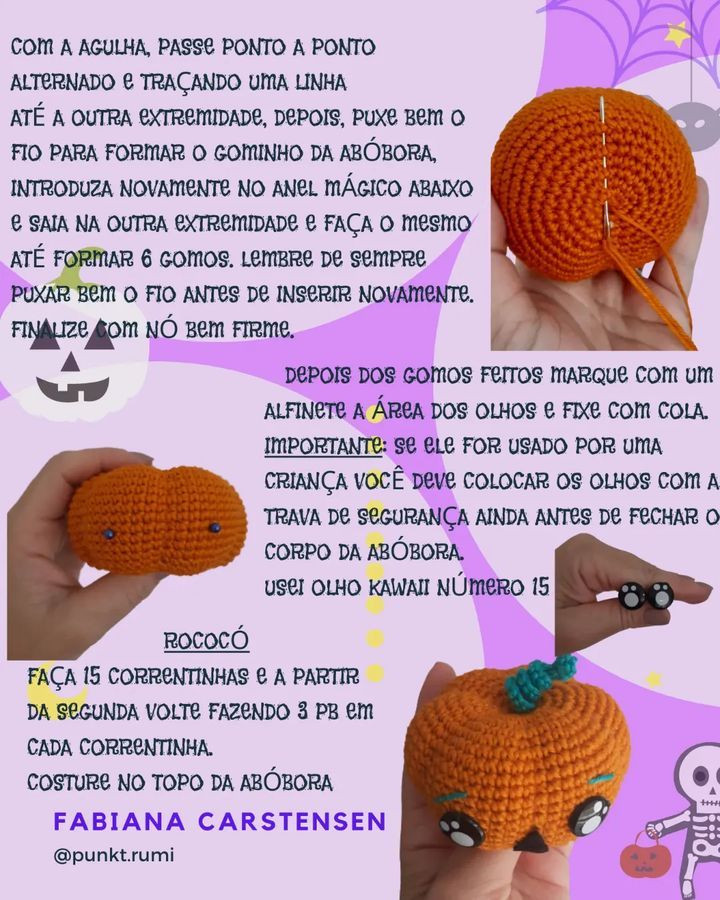 Crochet Pattern for Cute Pumpkin Amigurumi with Free Recipe