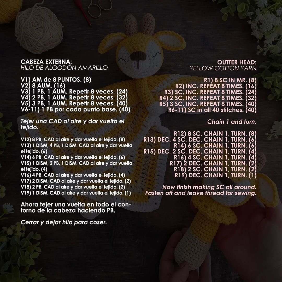 Crochet Pattern for Giraffe Lovey and Rattle Set