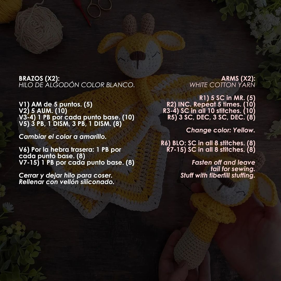 Crochet Pattern for Giraffe Lovey and Rattle Set
