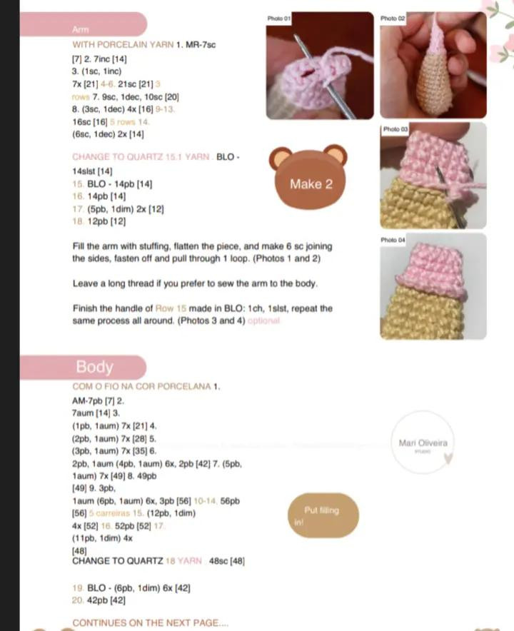 Crochet Pattern for Princess Bear Amigurumi with Pink Dress