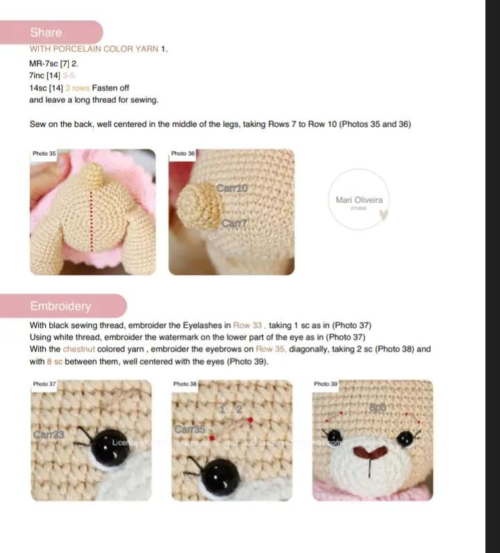 Crochet Pattern for Princess Bear Amigurumi with Pink Dress