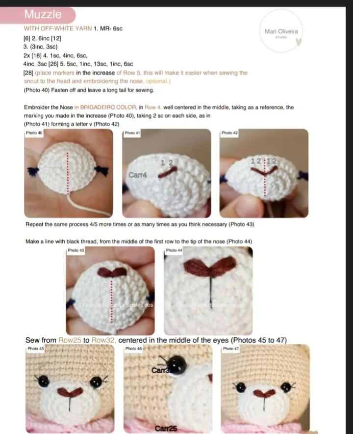 Crochet Pattern for Princess Bear Amigurumi with Pink Dress