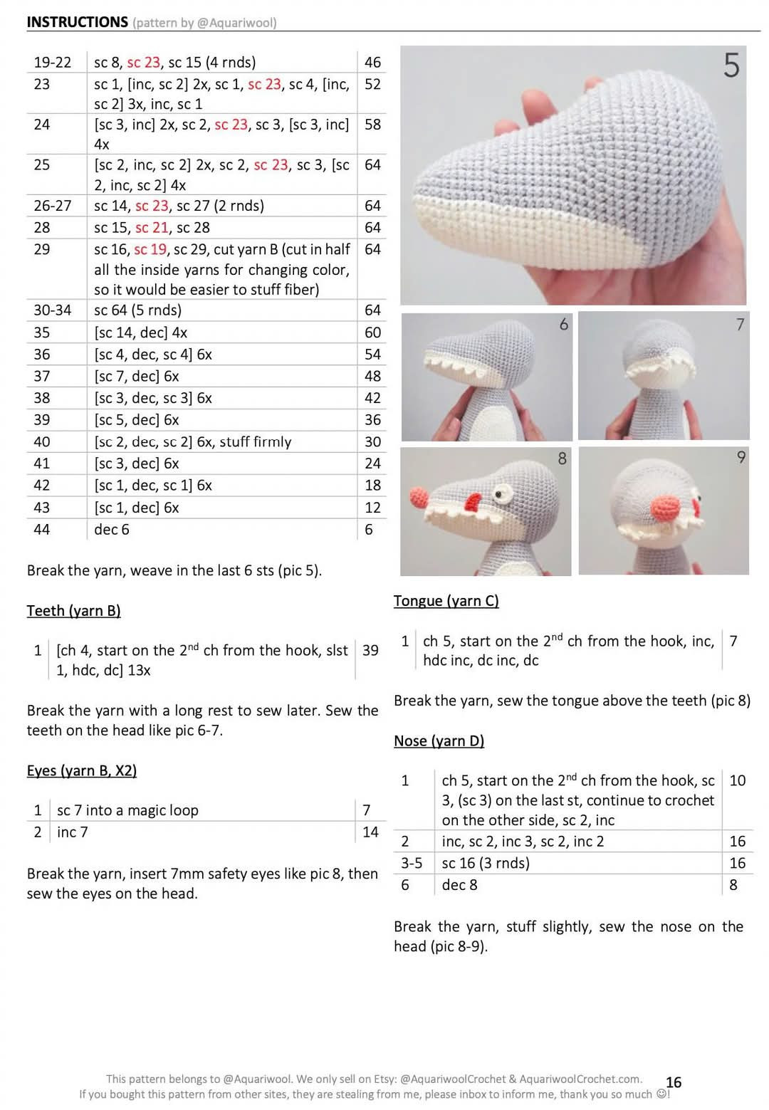 Crochet Pattern: Little Red Riding Hood and the Big Bad Wolf