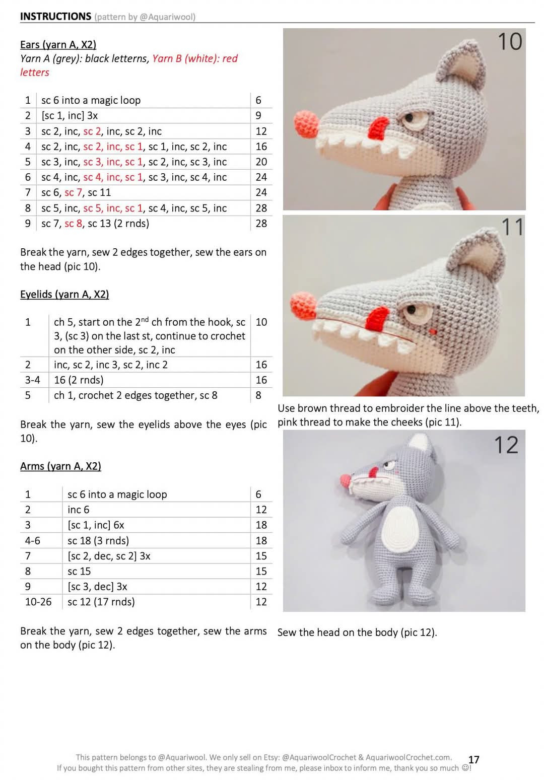 Crochet Pattern: Little Red Riding Hood and the Big Bad Wolf