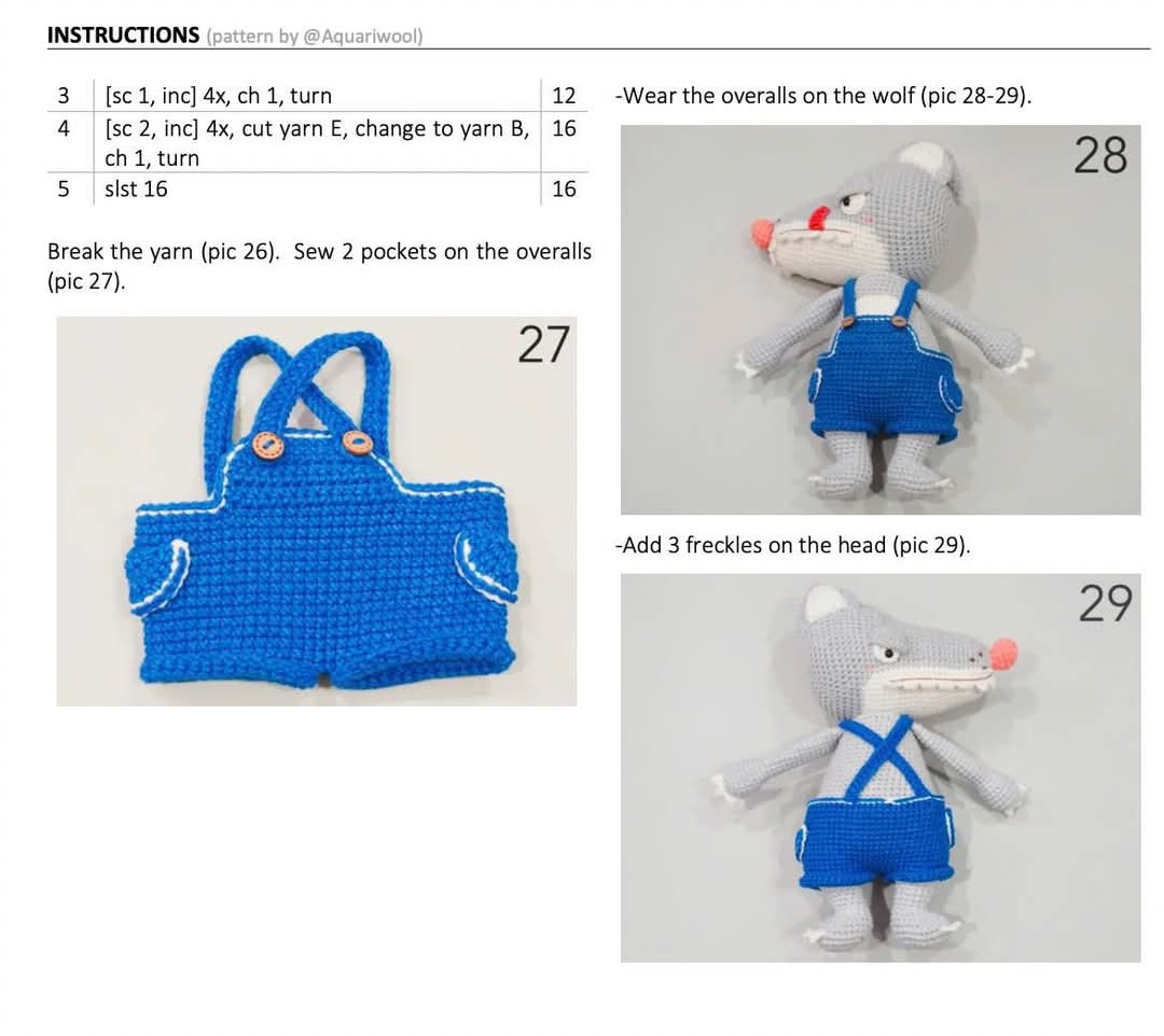 Crochet Pattern: Little Red Riding Hood and the Big Bad Wolf