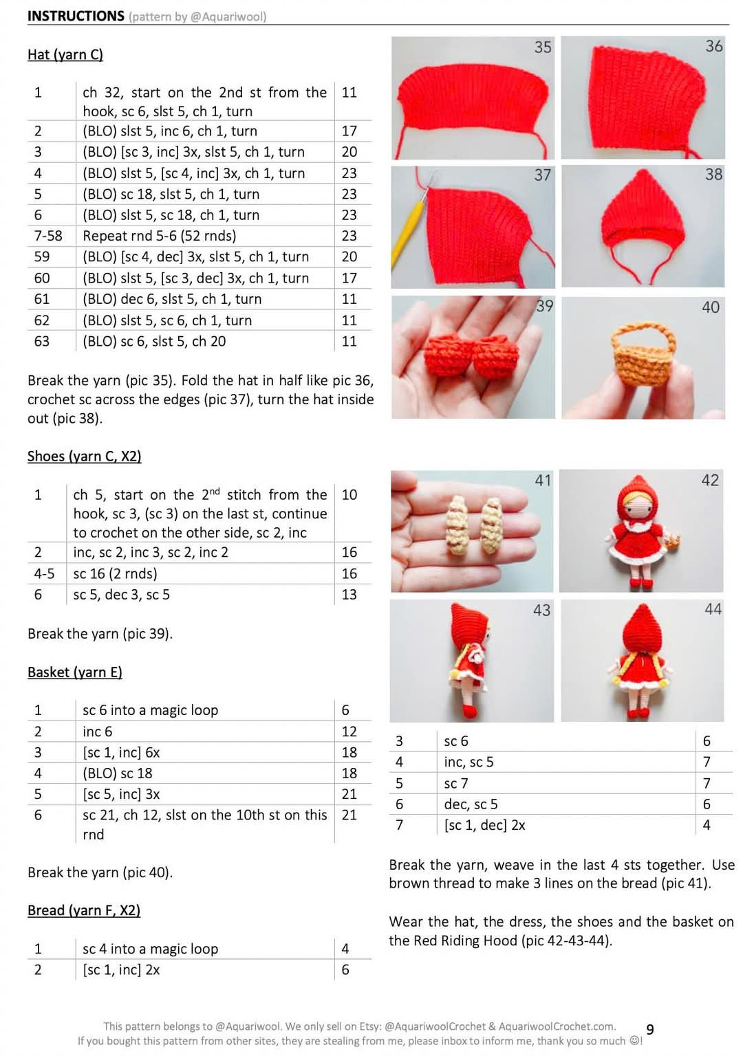 Crochet Pattern: Little Red Riding Hood and the Big Bad Wolf