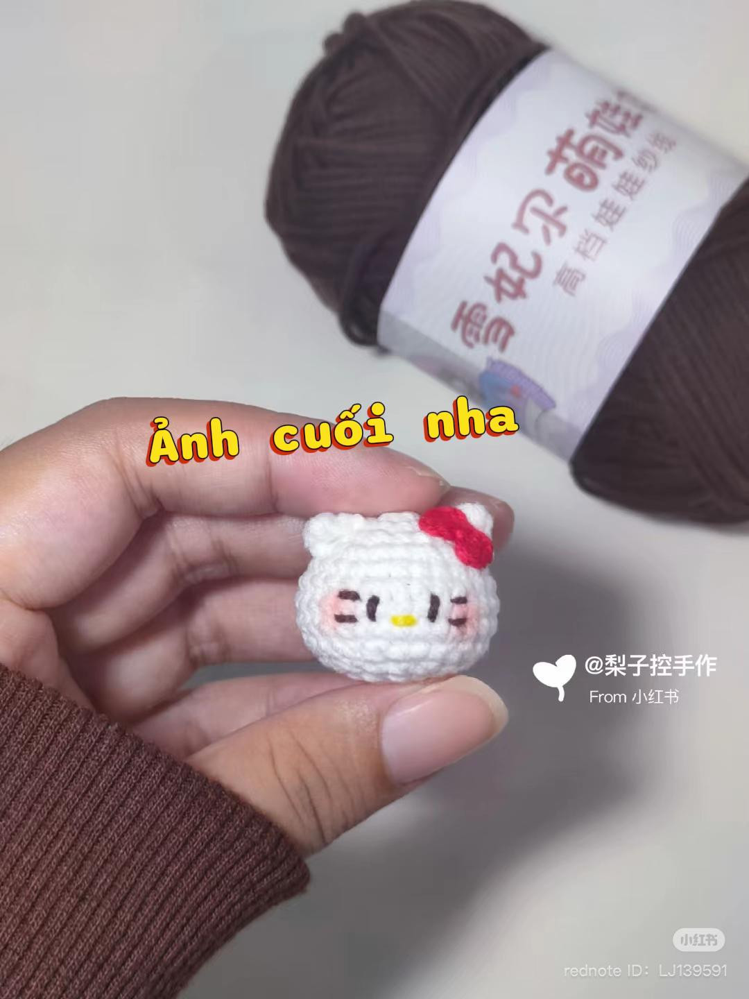 Cùng mình móc hello kitty mini này nha :3 #crochet #len #fyp