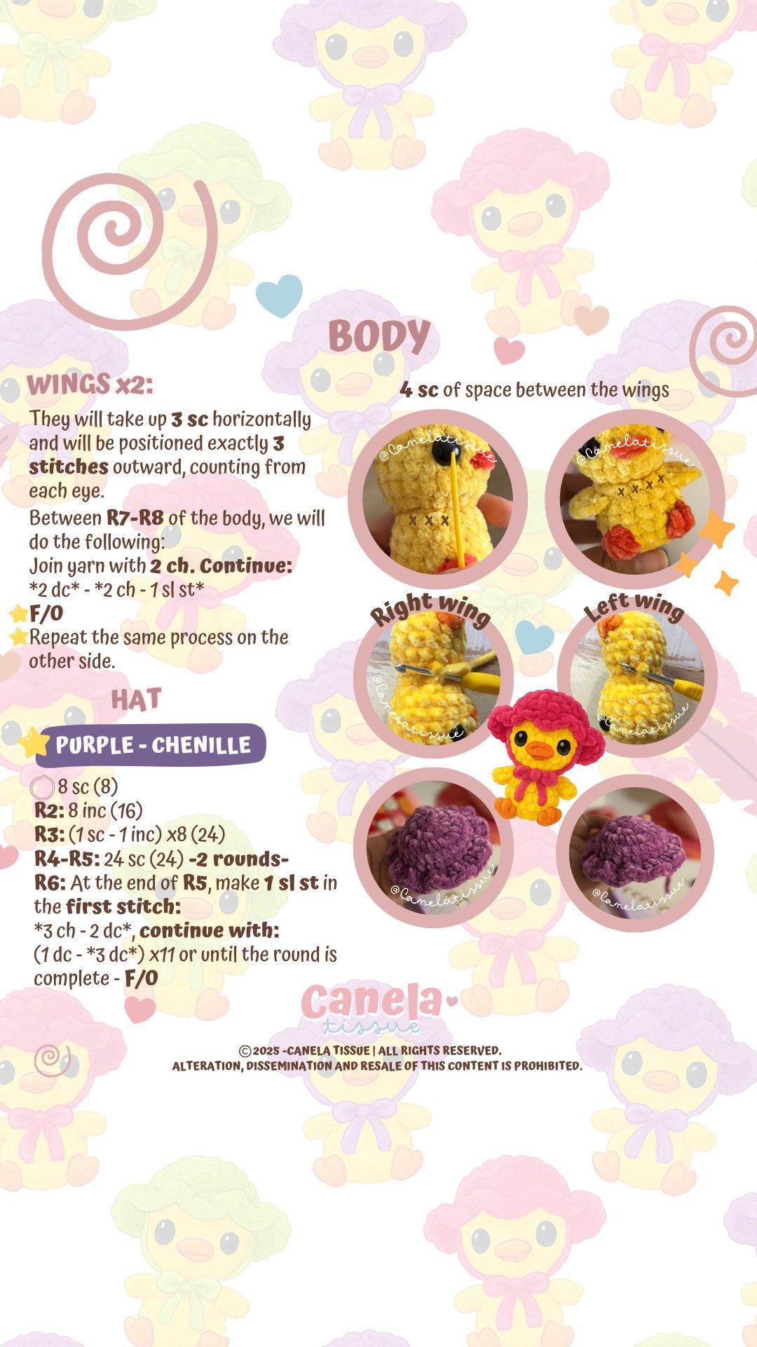 Cute Crochet Chick Pattern with Adorable Purple Hat