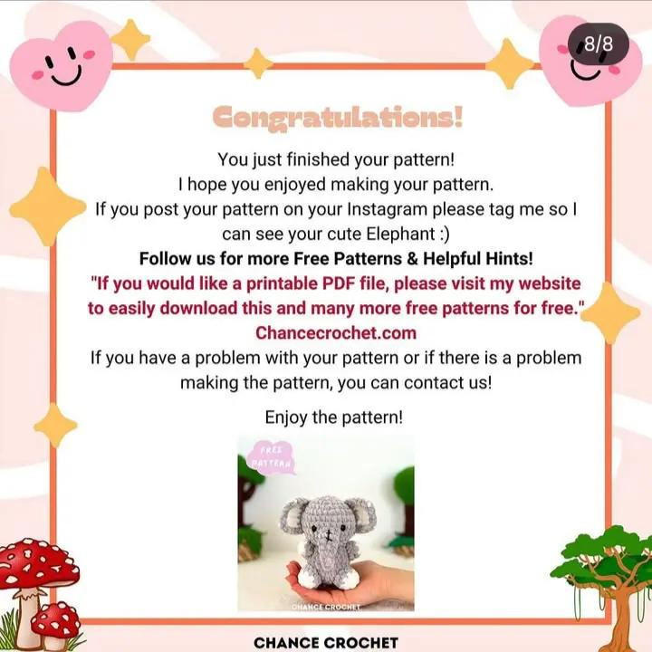 Cute Crochet Elephant Pattern for Beginners - Free and Easy!