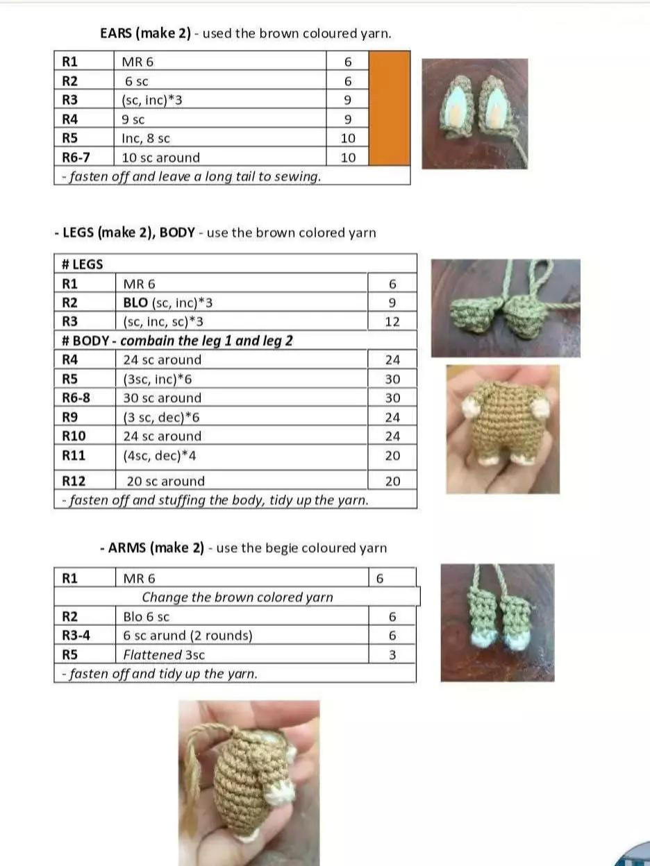 Cute Crochet Pattern: Adorable Amigurumi Characters labubu with Ears