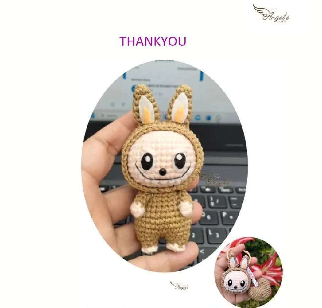 Cute Crochet Pattern: Adorable Amigurumi Characters labubu with Ears