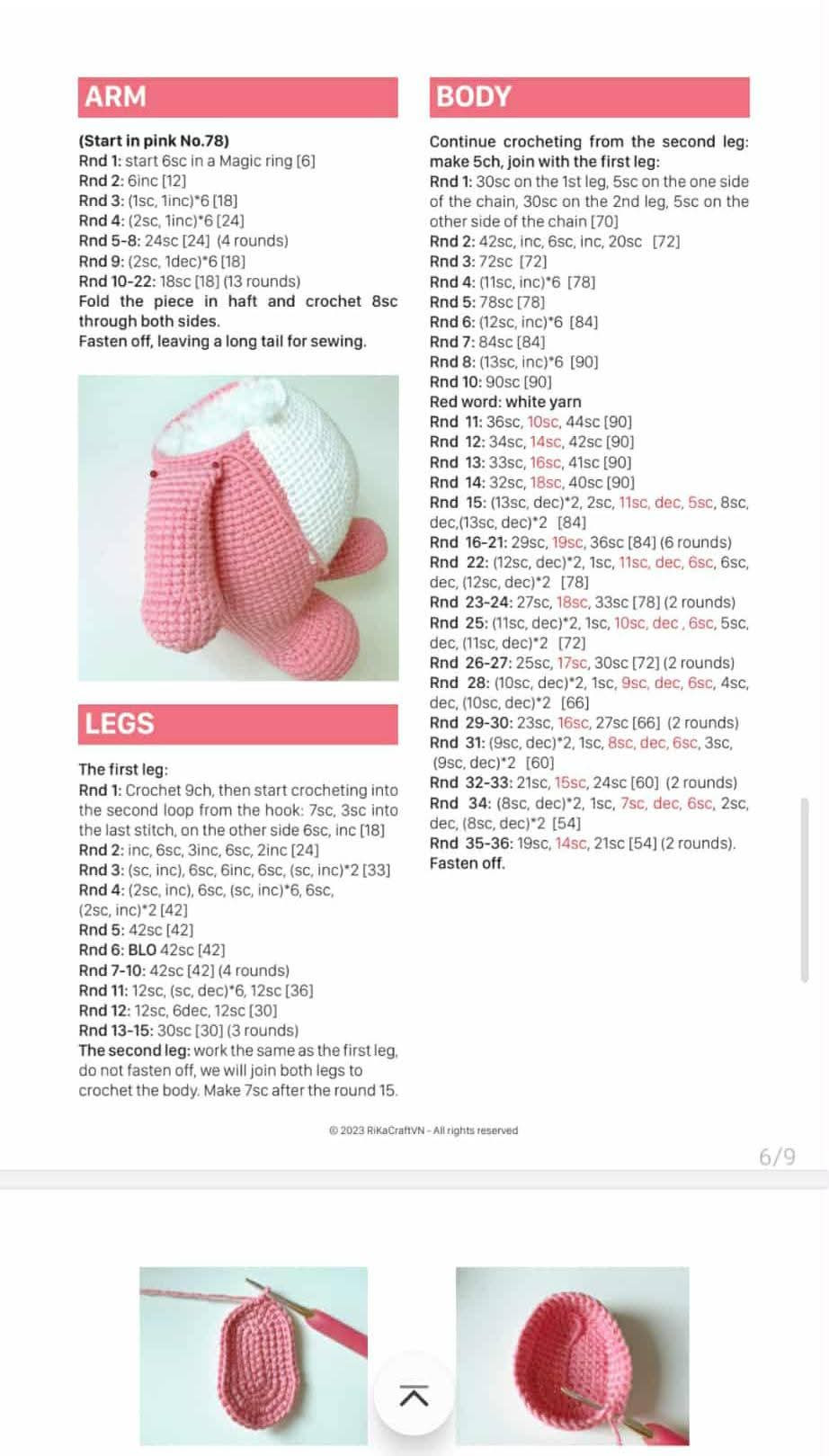 Cute Pink Bear Crochet Pattern with Yarn and Hook Set