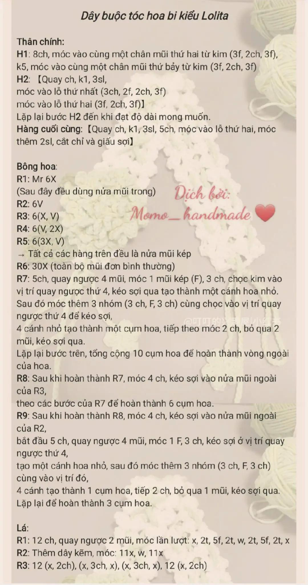 dây buộc tóc hoa bi kiểu lolita