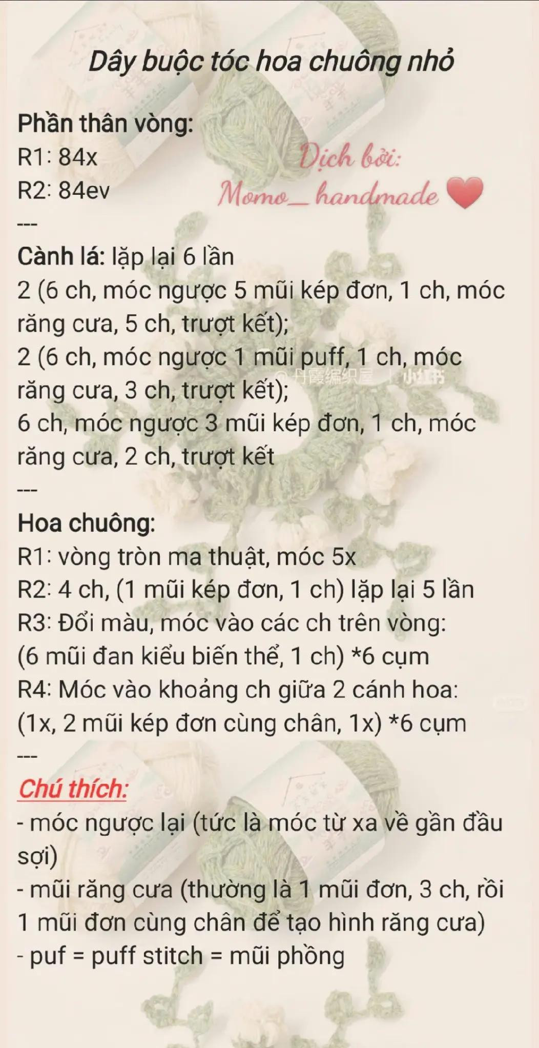 dây buộc tóc hoa chuông nhỏ