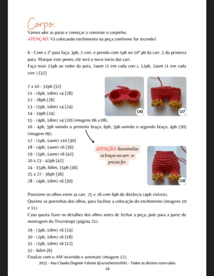 E-book de Amigurumis: Dinossauros Felizes em Crochê, Parte 1