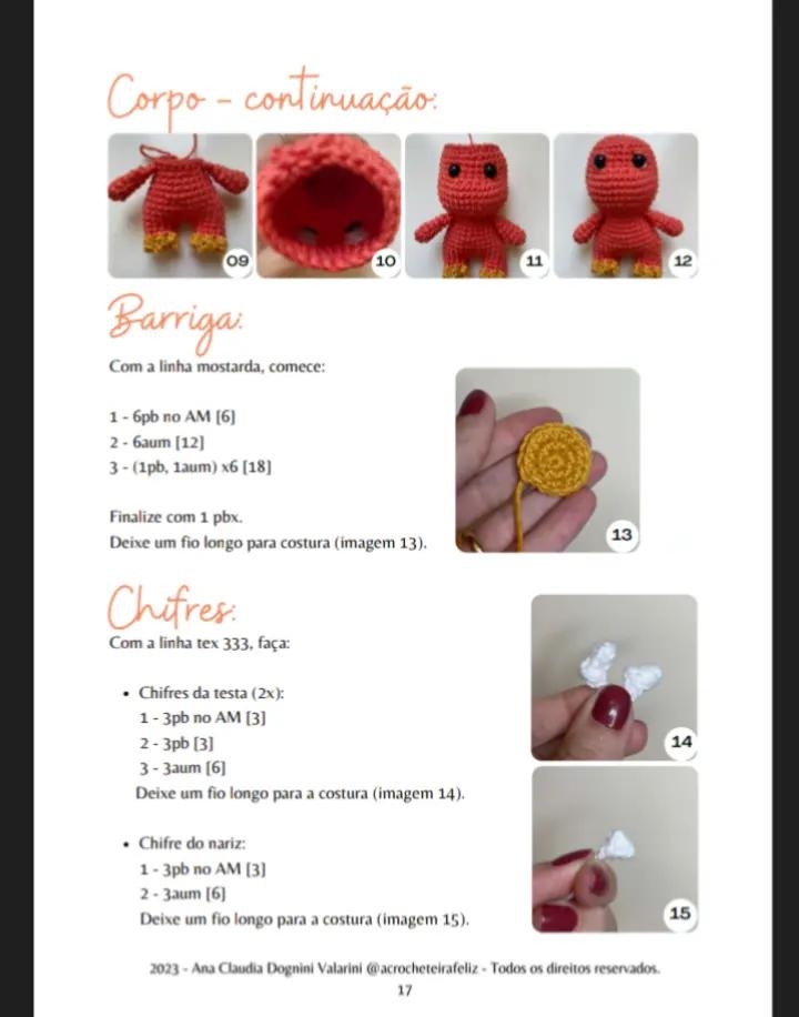 E-book de Amigurumis: Dinossauros Felizes em Crochê, Parte 1