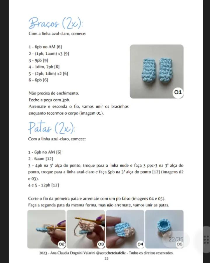 E-book de Amigurumis: Dinossauros Felizes em Crochê, Parte 1