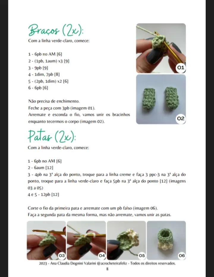 E-book de Amigurumis: Dinossauros Felizes em Crochê, Parte 1