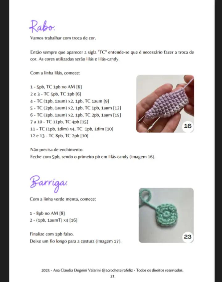 E-book de Amigurumis: Dinossauros Felizes em Crochê, Parte 1