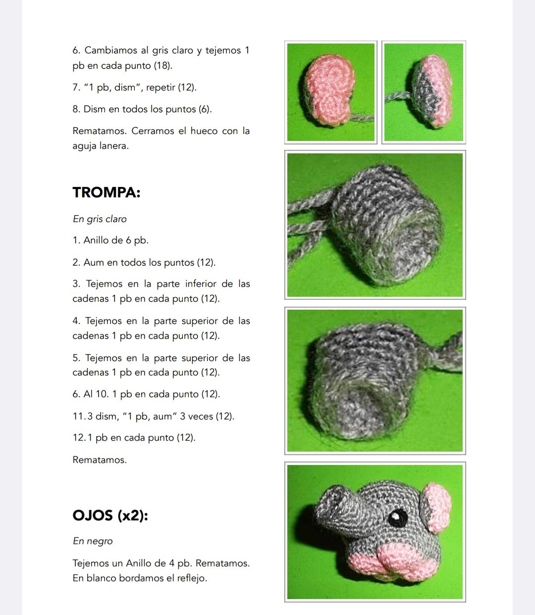 Elefante amigurumi: Guía detallada para tejer un llavero adorable