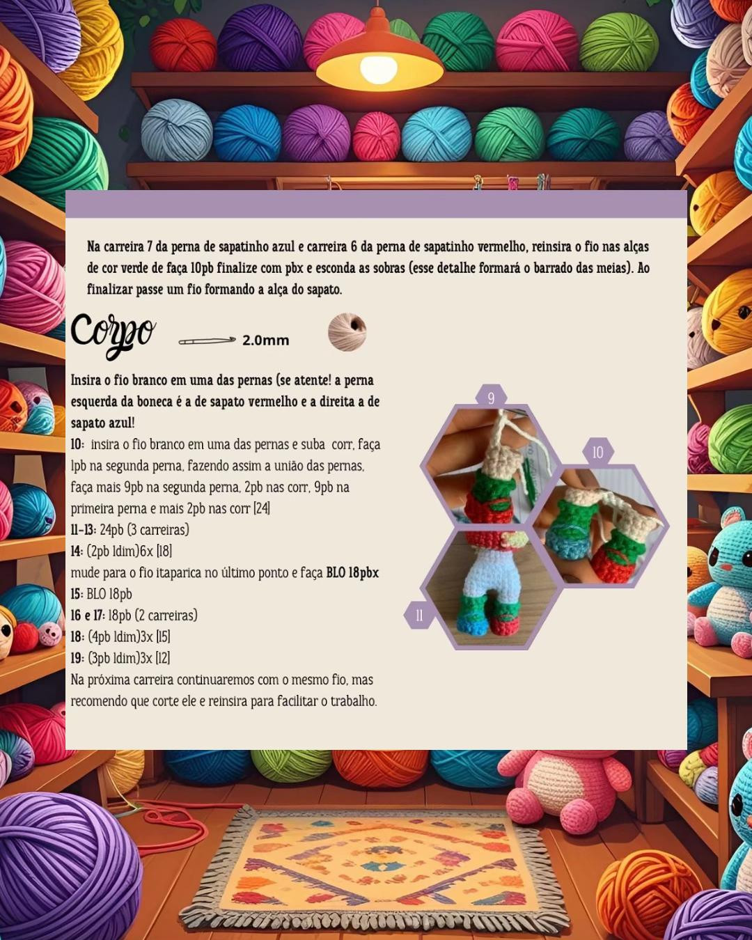 Emília, a Boneca de Crochê Colorida e Fofinha