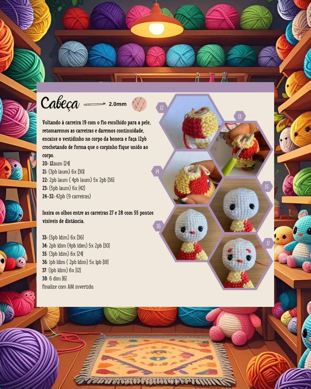 Emília, a Boneca de Crochê Colorida e Fofinha