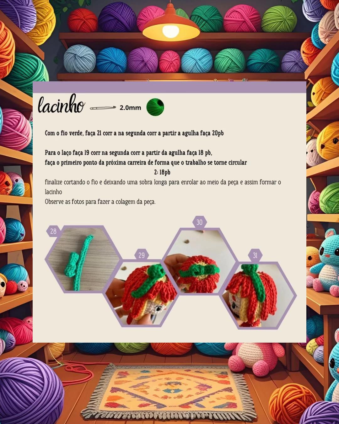 Emília, a Boneca de Crochê Colorida e Fofinha