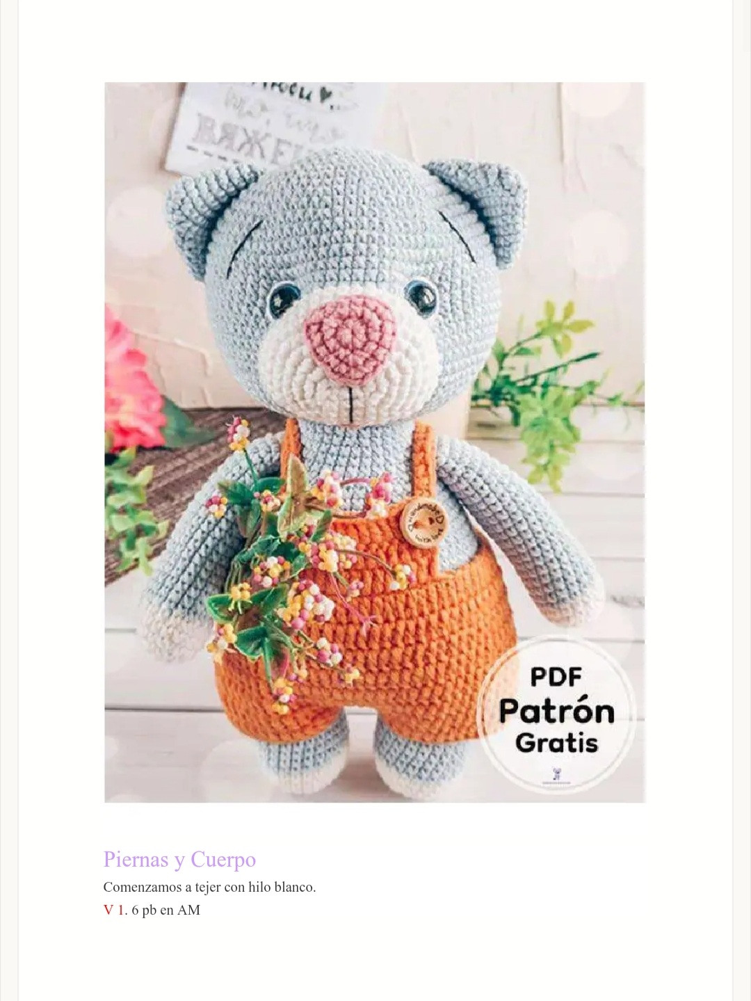 Fácil Amigurumi: Patrón Gratis para Tejer un Gato Adorable