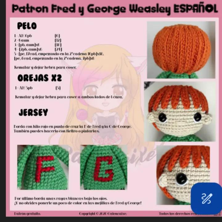 Fred y George: Instrucciones de Amigurumi Gratis para Tejedores