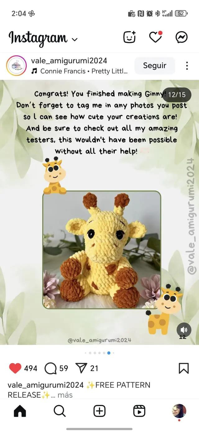 Free Crochet Pattern: Adorable Amigurumi Giraffe for Beginners