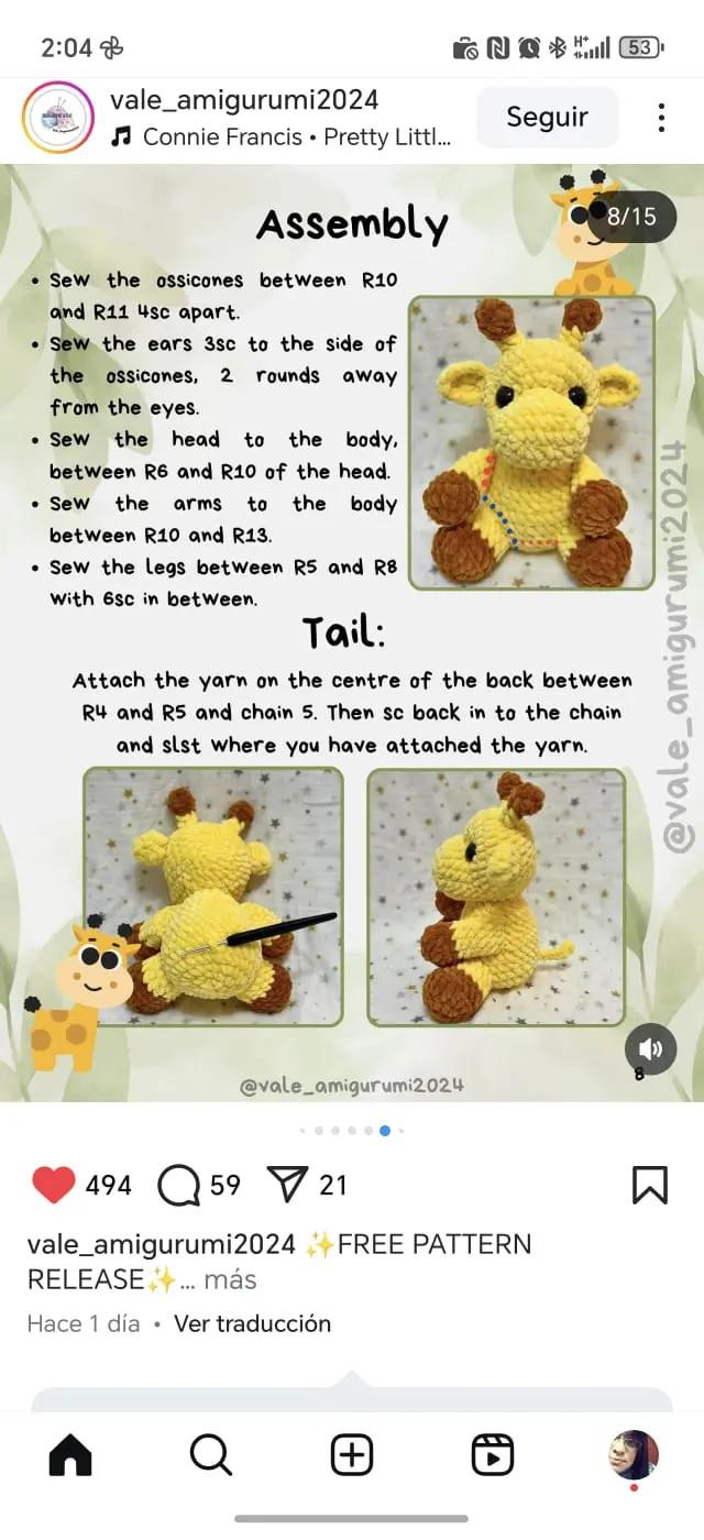 Free Crochet Pattern: Adorable Amigurumi Giraffe for Beginners