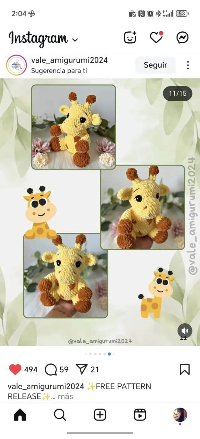 Free Crochet Pattern: Adorable Amigurumi Giraffe for Beginners