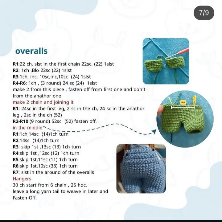 Free Crochet Pattern: Adorable Memo Bunny Amigurumi in Overalls