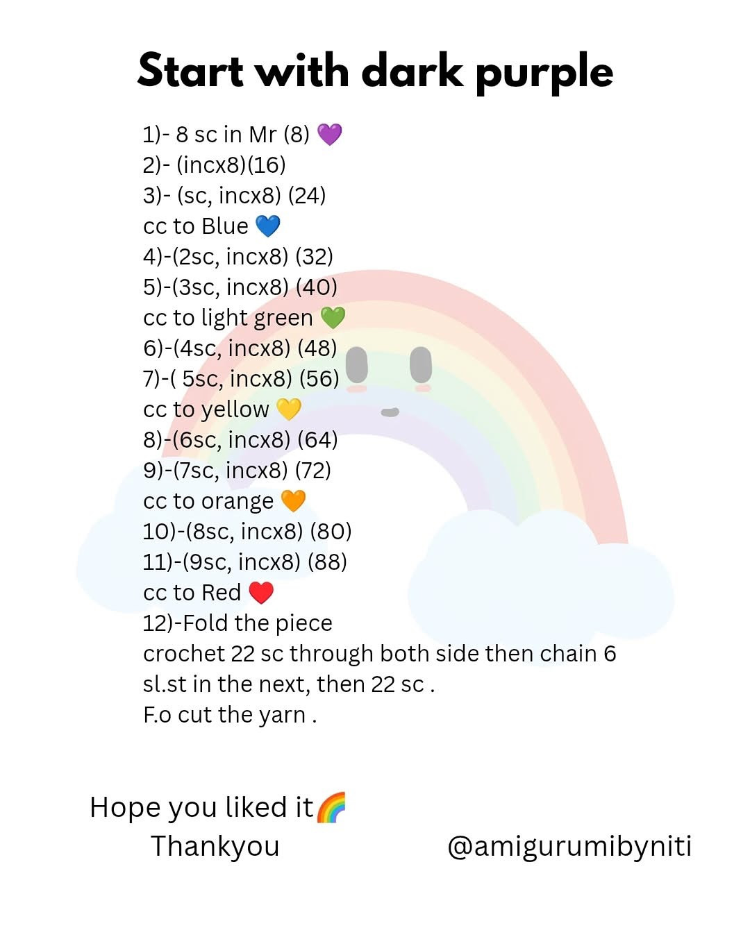 Free Crochet Pattern for a Colorful Rainbow Keychain