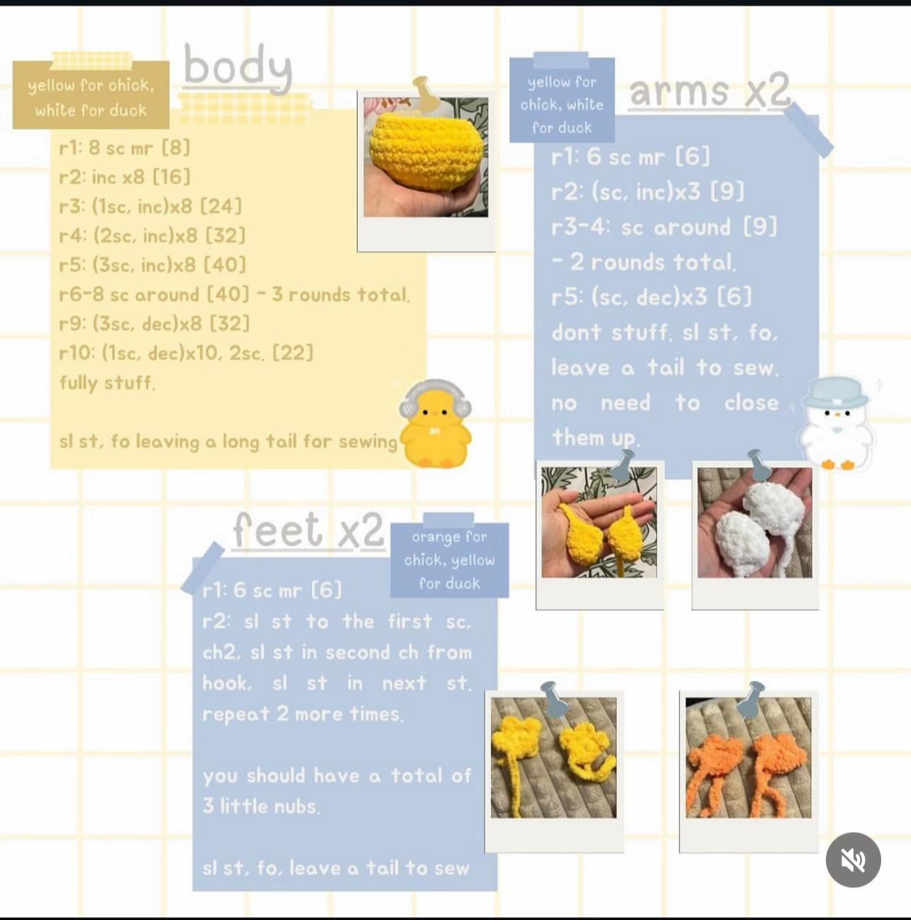 Free Crochet Pattern for Adorable Chick and Duck Amigurumi