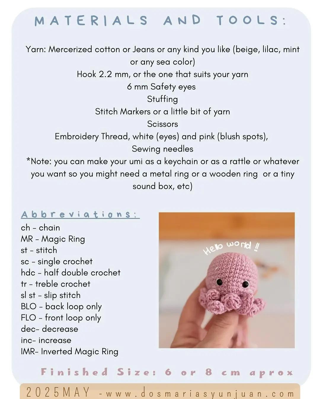 Free Crochet Pattern for Adorable Umi Octopus Toy