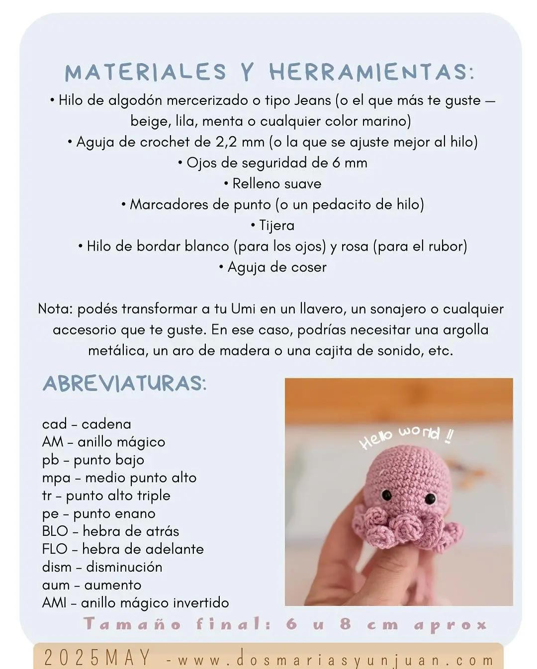 Free Crochet Pattern for Adorable Umi Octopus Toy