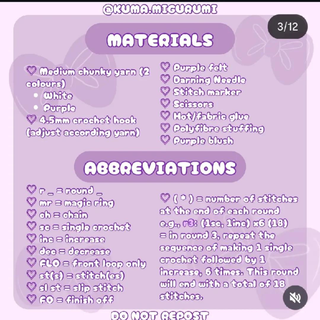 Free Crochet Pattern for Cute Purple Plushie Toy
