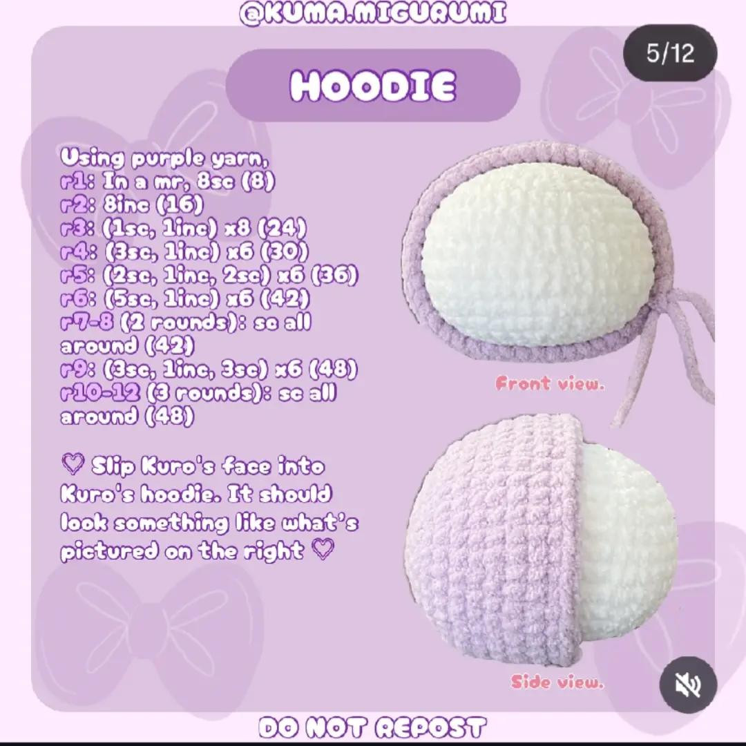 Free Crochet Pattern for Cute Purple Plushie Toy