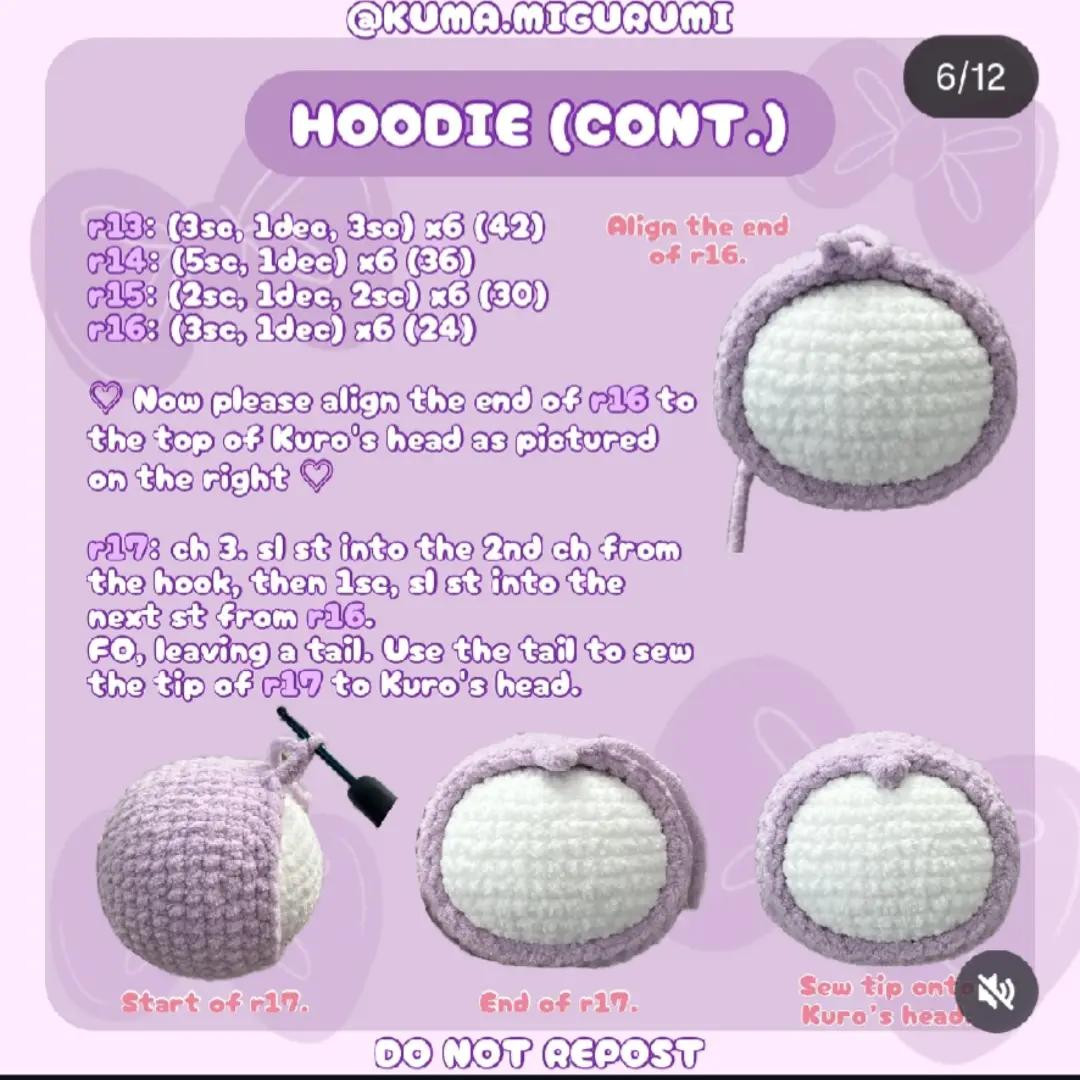 Free Crochet Pattern for Cute Purple Plushie Toy