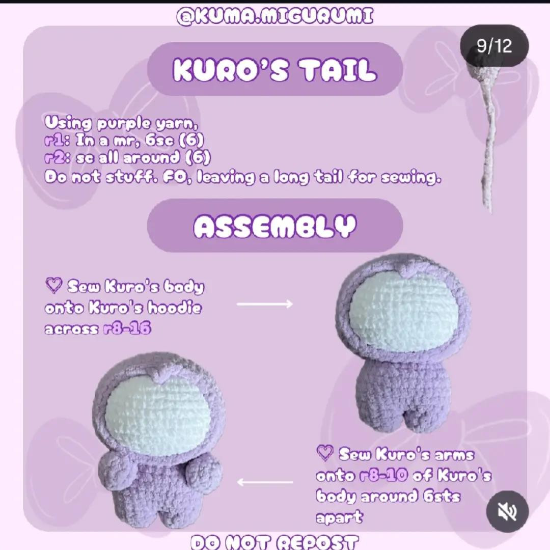 Free Crochet Pattern for Cute Purple Plushie Toy