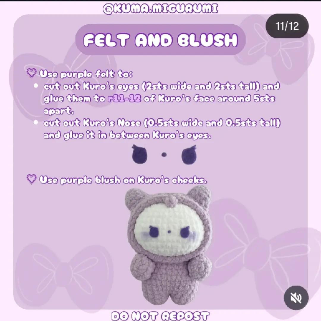 Free Crochet Pattern for Cute Purple Plushie Toy