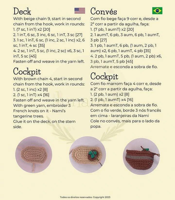 Free Crochet Pattern for Mini Merry Ship Amigurumi