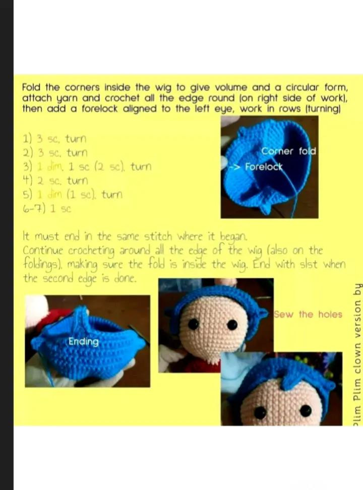 "Free Crochet Pattern for Plim Plim Clown Doll"